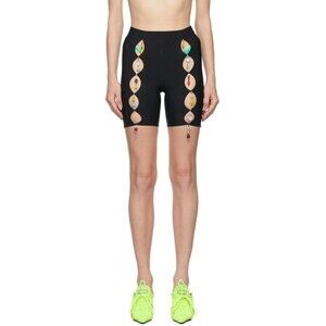 Marshall Columbia Bead Cut Out Bike Shorts S Womens Black SSENSE Exclusive $355